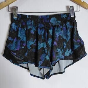 Lululemon Floral Print Shorts Knit Women Size 6
